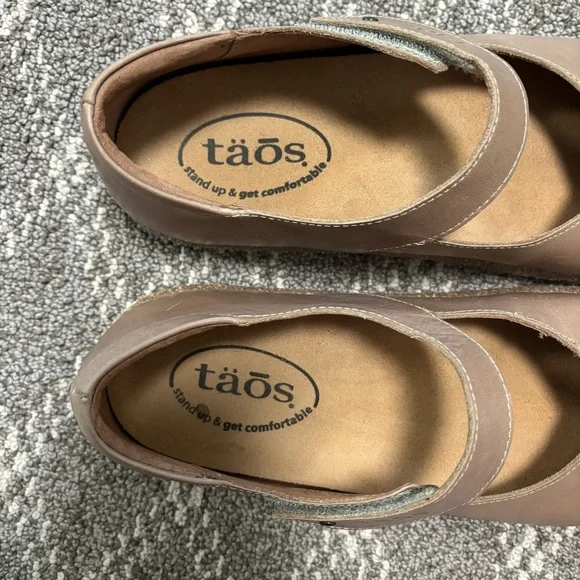 Taos Footwear the Ultimate Leather Mary Jane Mushroom size 38 7/7.5 - Picture 4 of 7